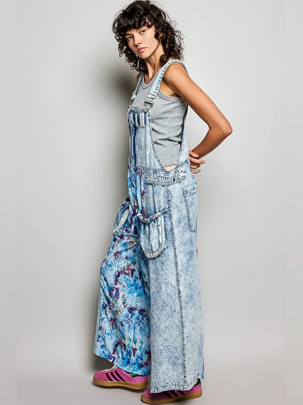 POL “ Ocean Muse “Patchwork Overalls | Denim - Picture 7 of 10